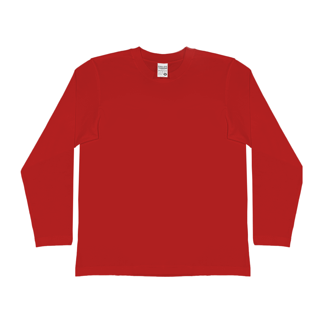 Kalos Long Sleeve Cotton 24s Tee Red size XXL