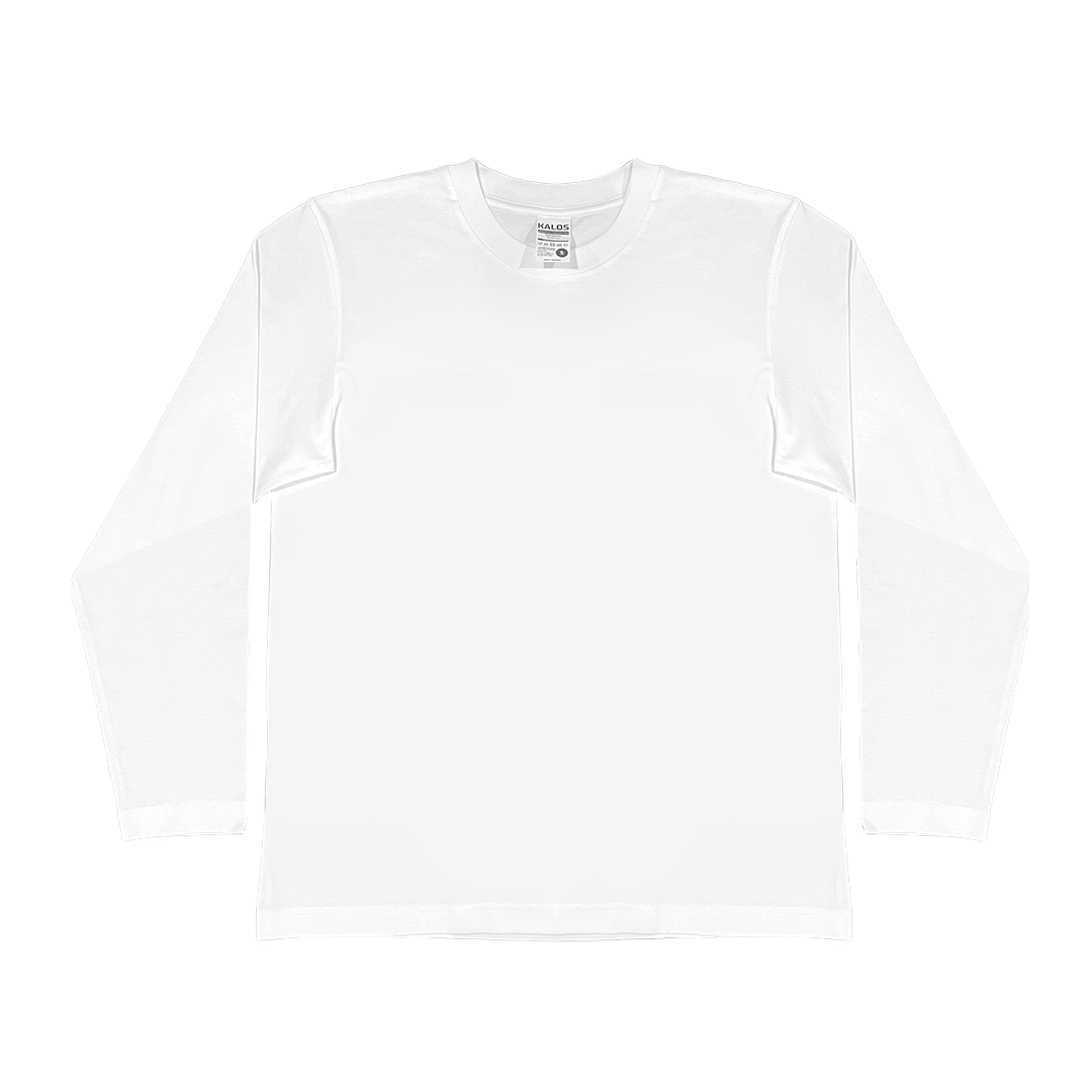 Kalos Long Sleeve Cotton 24s Tee White size S